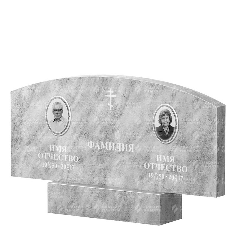 Памятники из мрамора в&nbsp;Набережных Челнах | Двойной мраморный памятник ФМ-256