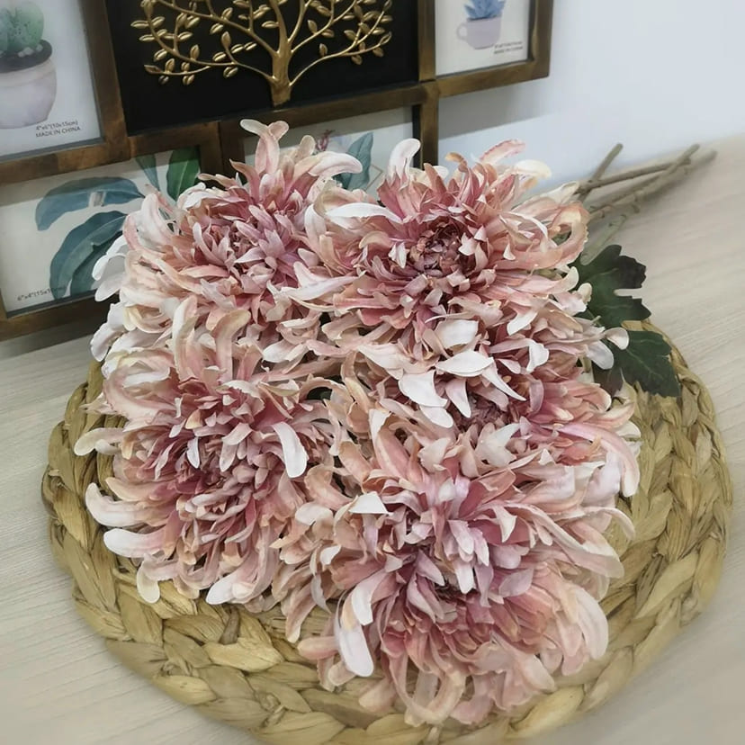 Искусственные цветы в Набережных Челнах | Цветок искусственный «Хризантема», персиково-розовая, одиночный