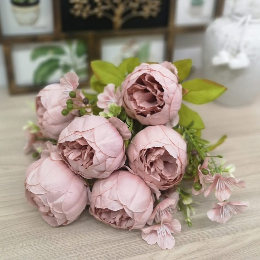 Искусственные цветы в Набережных Челнах | Цветы искусственные «Пионы», розовый, винтаж, букет