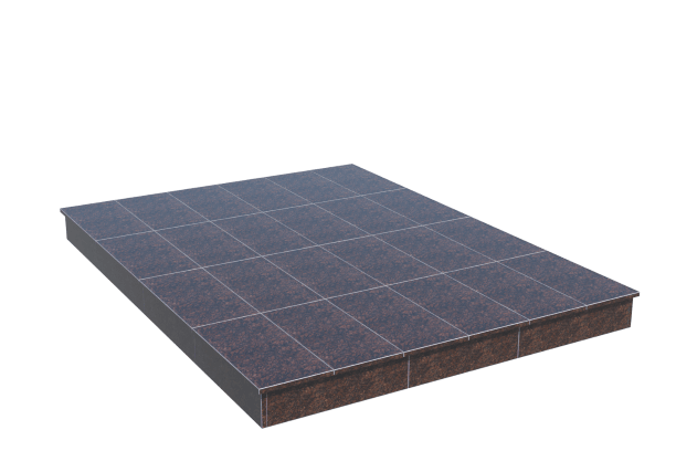 Площадки на могилу в&nbsp;Набережных Челнах | Площадка с вертикальной (15 см) облицовкой Дымовским гранитом