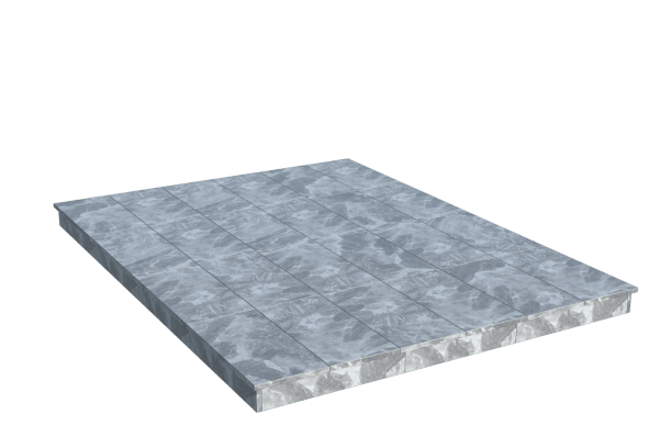 Площадки на могилу в&nbsp;Набережных Челнах | Площадка с вертикальной (10 см) мраморной облицовкой