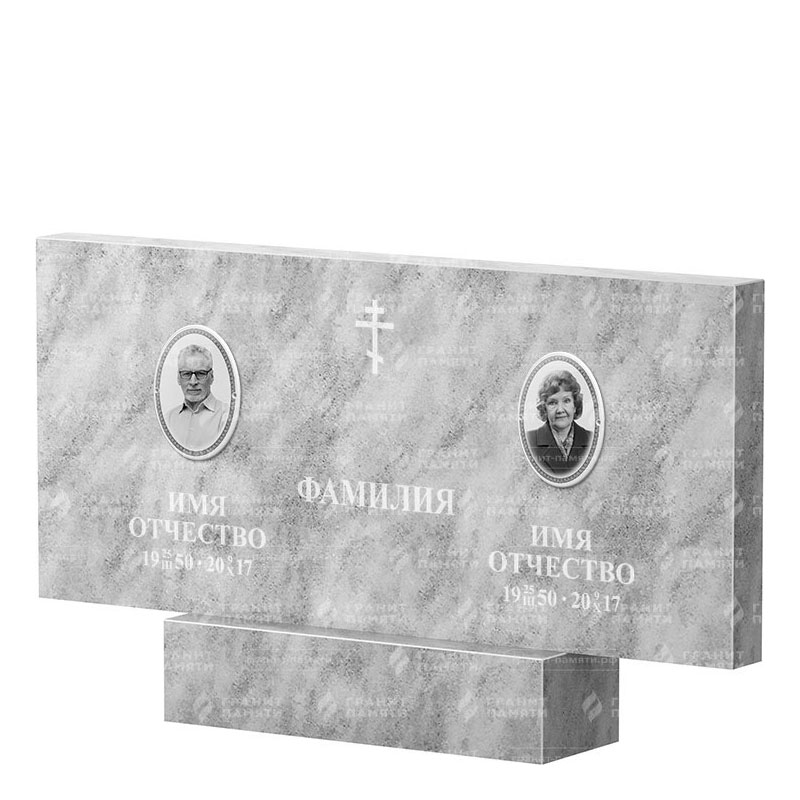 Памятники из мрамора в&nbsp;Набережных Челнах | Двойной мраморный памятник, прямой