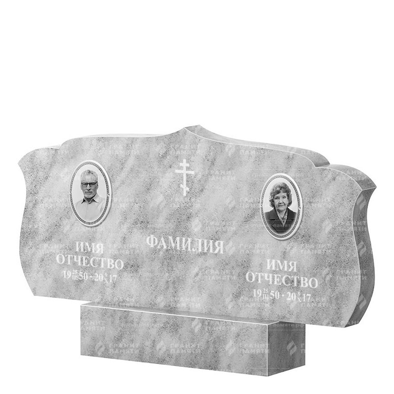 Памятники из мрамора в&nbsp;Набережных Челнах | Двойной мраморный памятник ФМ-130