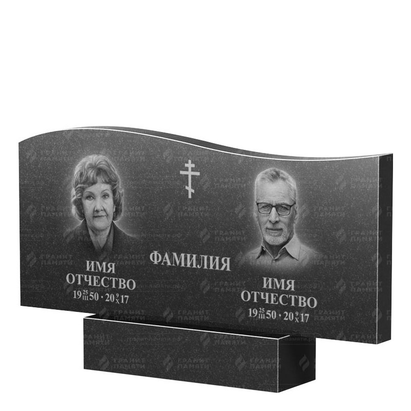 Памятники из гранита двойные в&nbsp;Набережных Челнах | Двойной гранитный памятник ФГ-255