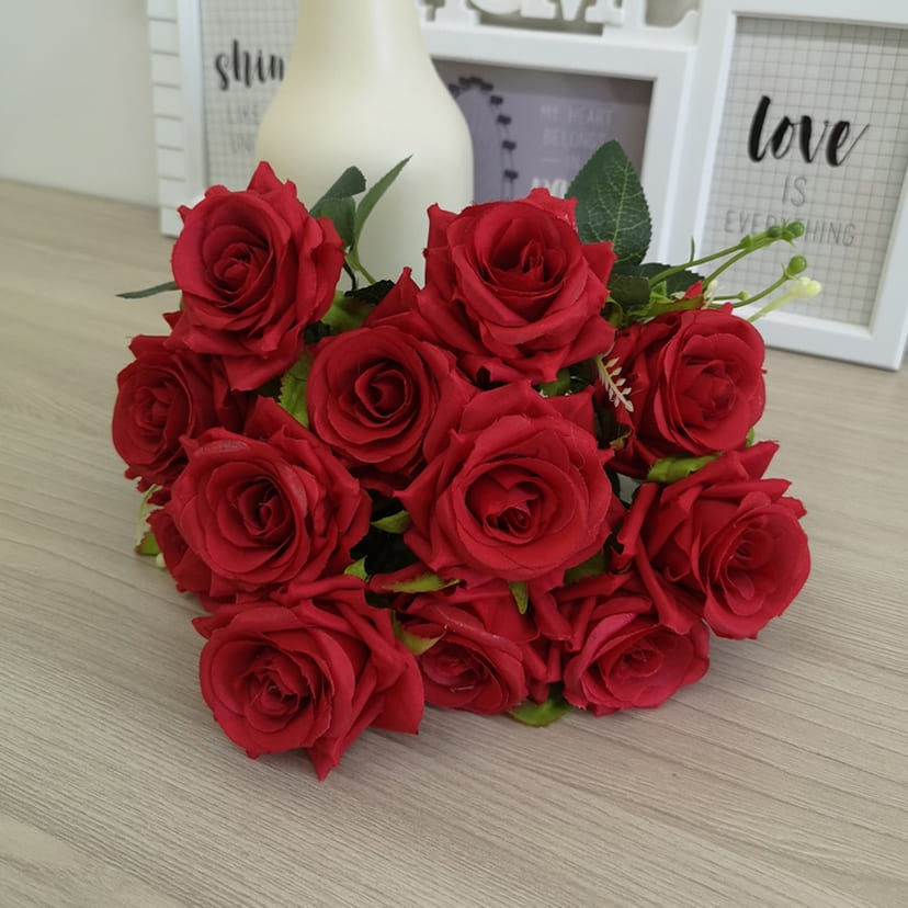 Искусственные цветы в Набережных Челнах | Цветы искусственные «Розы острые», красные, букет