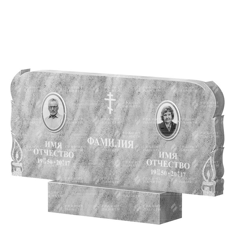 Памятники из мрамора в&nbsp;Набережных Челнах | Двойной мраморный памятник ФМ-133