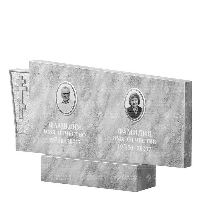 Памятники из мрамора в&nbsp;Набережных Челнах | Двойной мраморный памятник ФМ-137