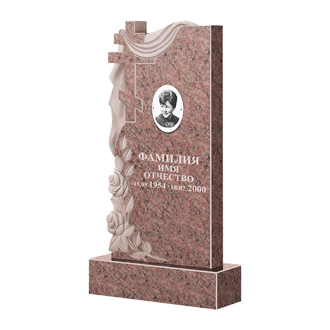 Гранитные памятники в&nbsp;Набережных Челнах | Памятник из гранита Розалия Pink ФГЦ-189