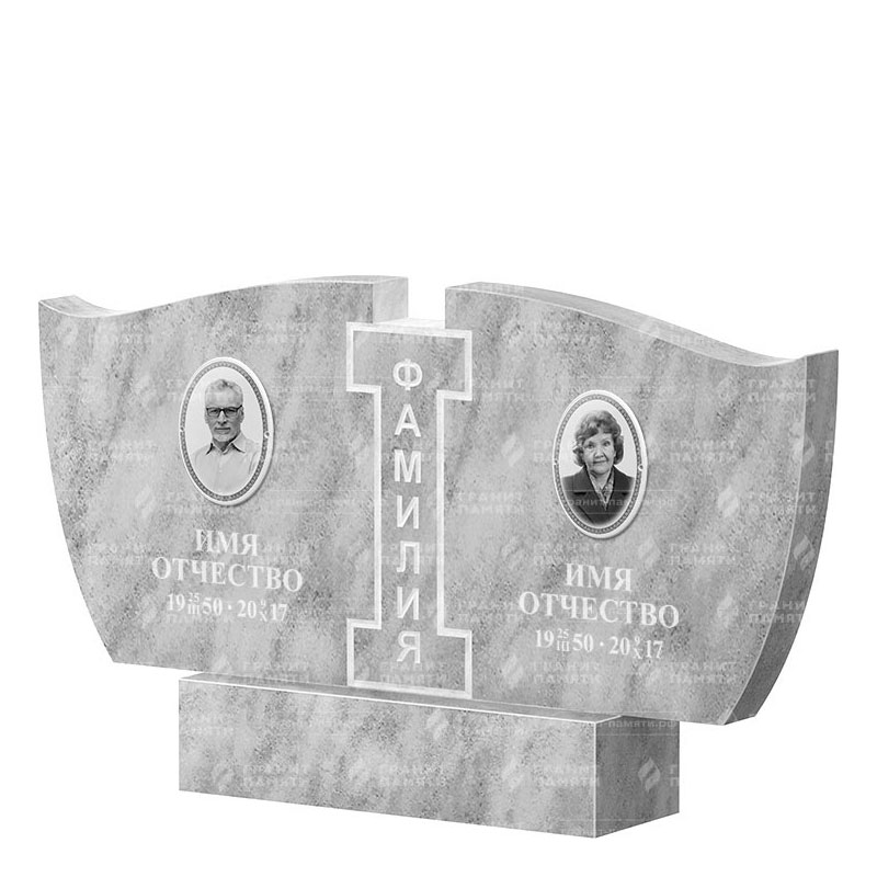 Памятники из мрамора в&nbsp;Набережных Челнах | Двойной мраморный памятник ФМ-138