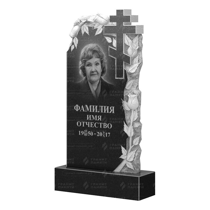 Памятники из гранита с цветами в&nbsp;Набережных Челнах | Гранитный памятник ФГ-088