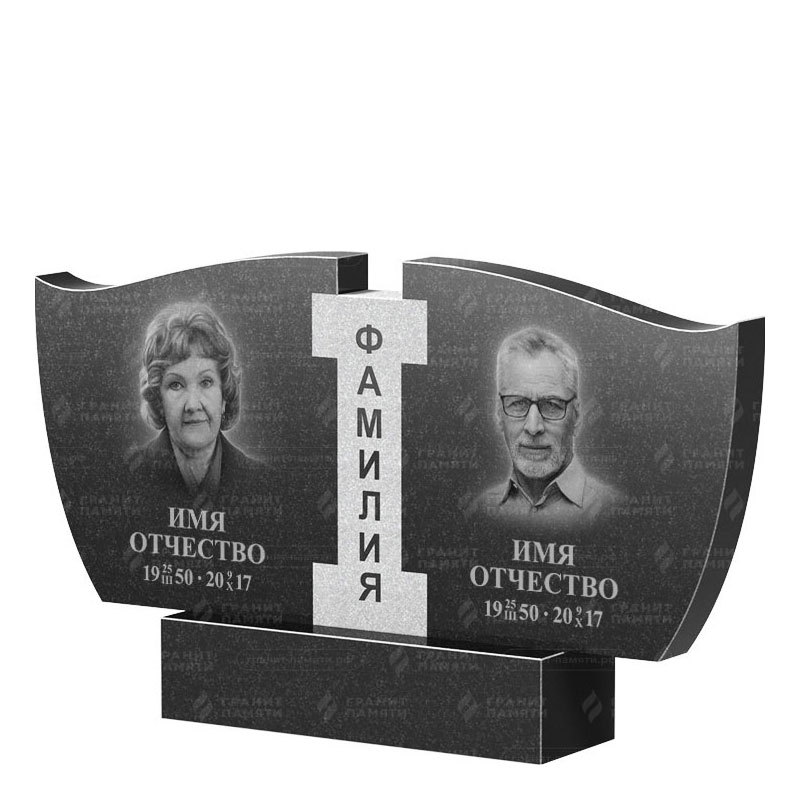 Памятники из гранита двойные в&nbsp;Набережных Челнах | Двойной гранитный памятник ФГ-138