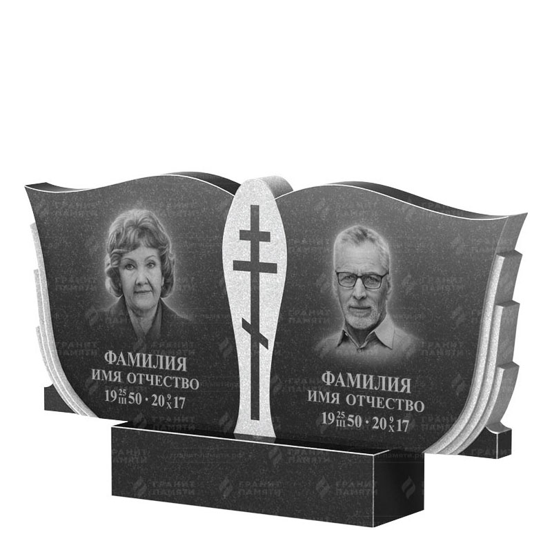 Памятники из гранита двойные в&nbsp;Набережных Челнах | Двойной гранитный памятник ФГ-136