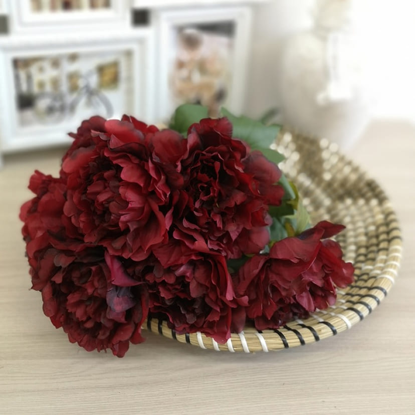 Искусственные цветы в Набережных Челнах | Цветы искусственные «Пионы», бордовые, букет