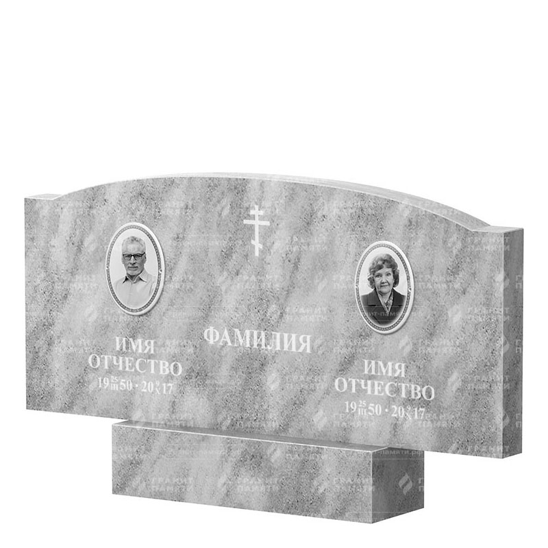 Памятники из мрамора в&nbsp;Набережных Челнах | Двойной мраморный памятник ФМ-257