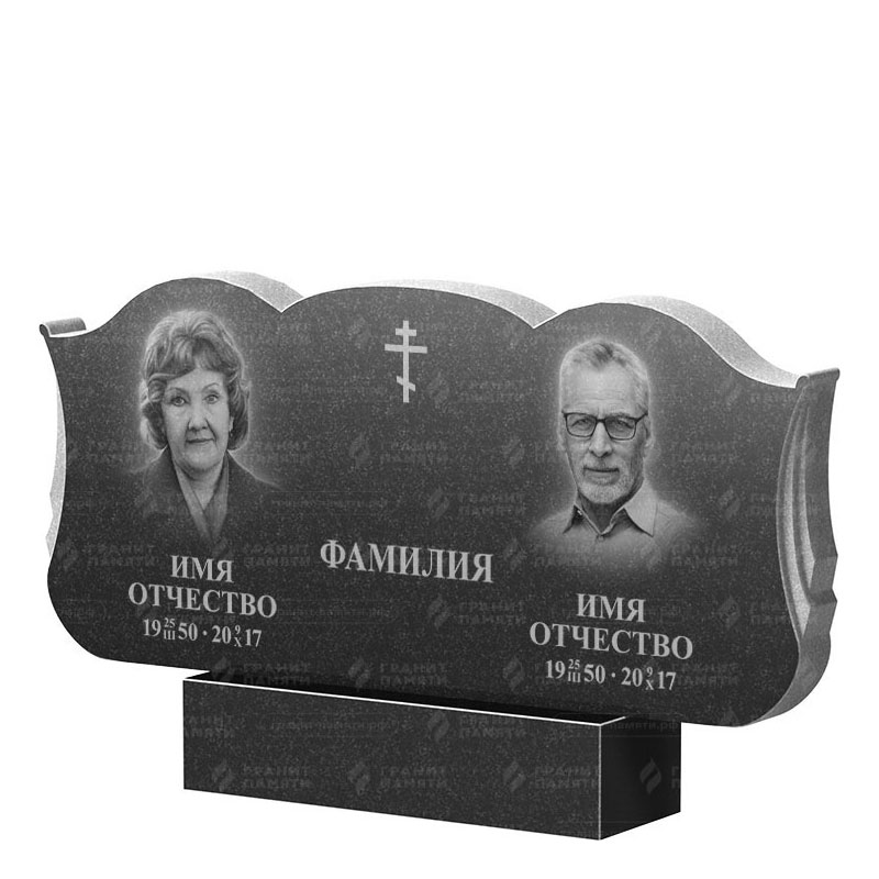 Гранитные памятники в&nbsp;Набережных Челнах | Двойной гранитный памятник ФГ-261
