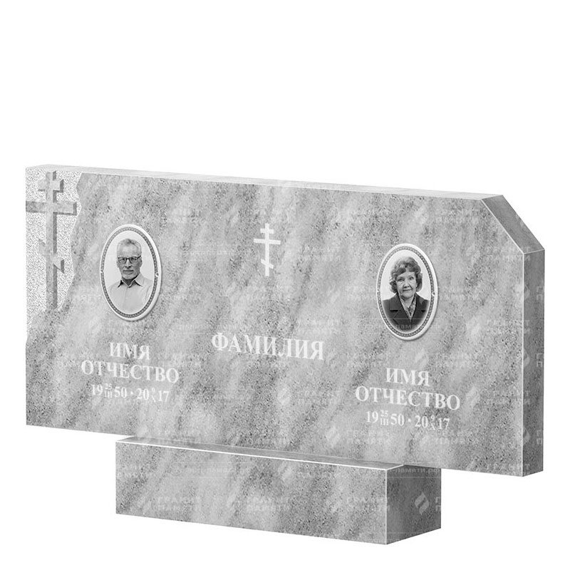 Памятники из мрамора в&nbsp;Набережных Челнах | Двойной мраморный памятник ФМ-134