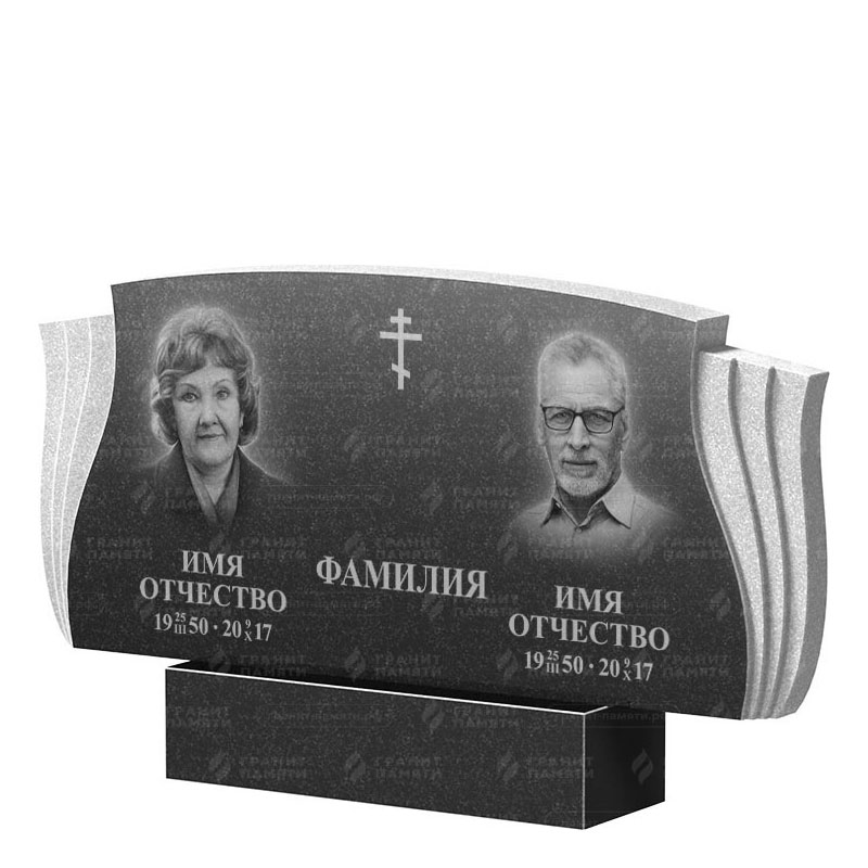 Гранитные памятники в&nbsp;Набережных Челнах | Двойной гранитный памятник ФГ-264