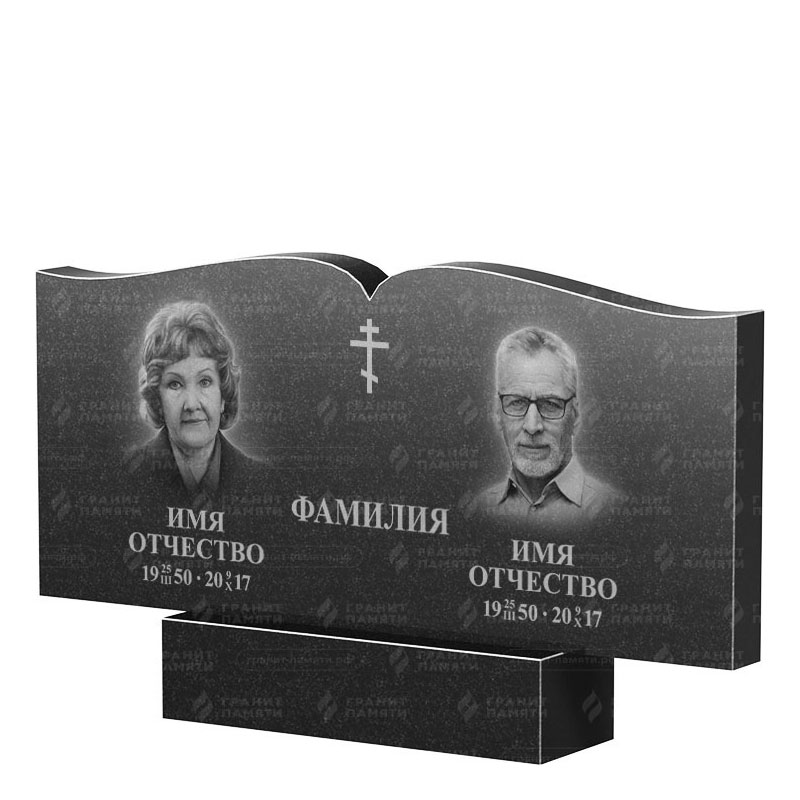 Гранитные памятники в&nbsp;Набережных Челнах | Двойной гранитный памятник ФГ-259