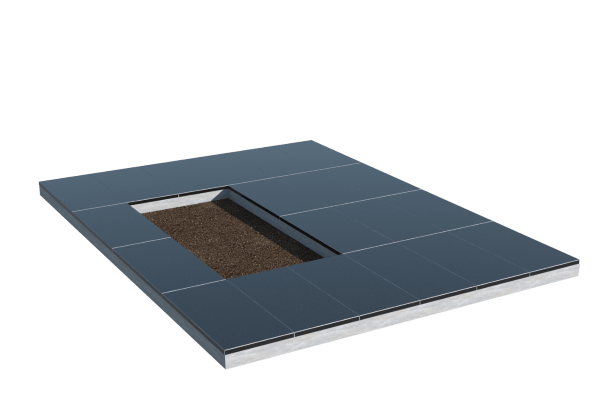 Площадки на могилу в&nbsp;Набережных Челнах | Площадка с облицовкой гранитом Габбро (под цветник)