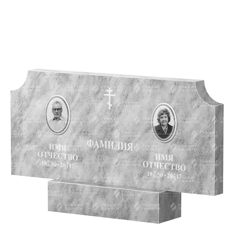 Памятники из мрамора в&nbsp;Набережных Челнах | Двойной мраморный памятник ФМ-253