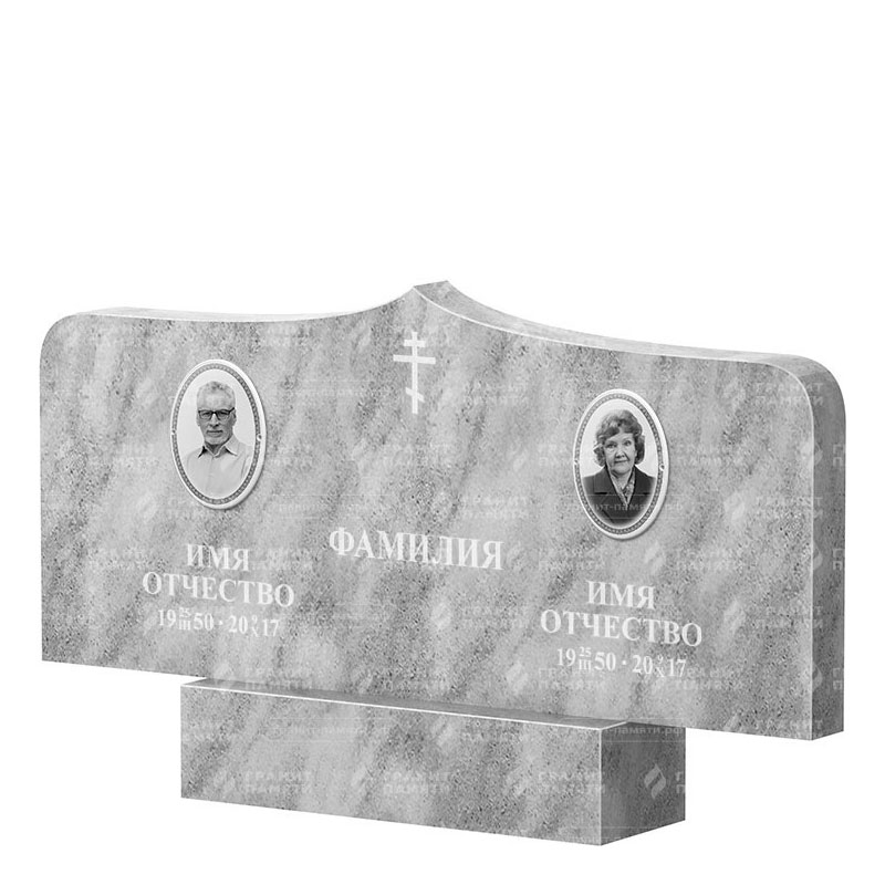 Памятники из мрамора в&nbsp;Набережных Челнах | Двойной мраморный памятник ФМ-260
