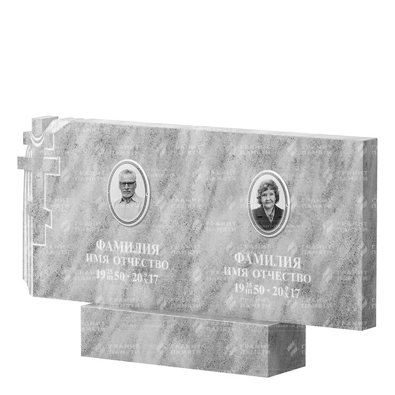 Памятники из мрамора в&nbsp;Набережных Челнах | Двойной мраморный памятник ФМ-139