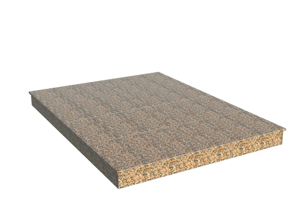 Площадки на могилу в&nbsp;Набережных Челнах | Площадка с вертикальной (15 см) облицовкой Южно-султаевским гранитом