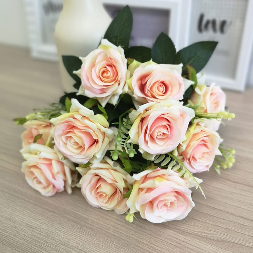 Искусственные цветы в Набережных Челнах | Цветы искусственные «Розы острые», розовато-молочные, букет