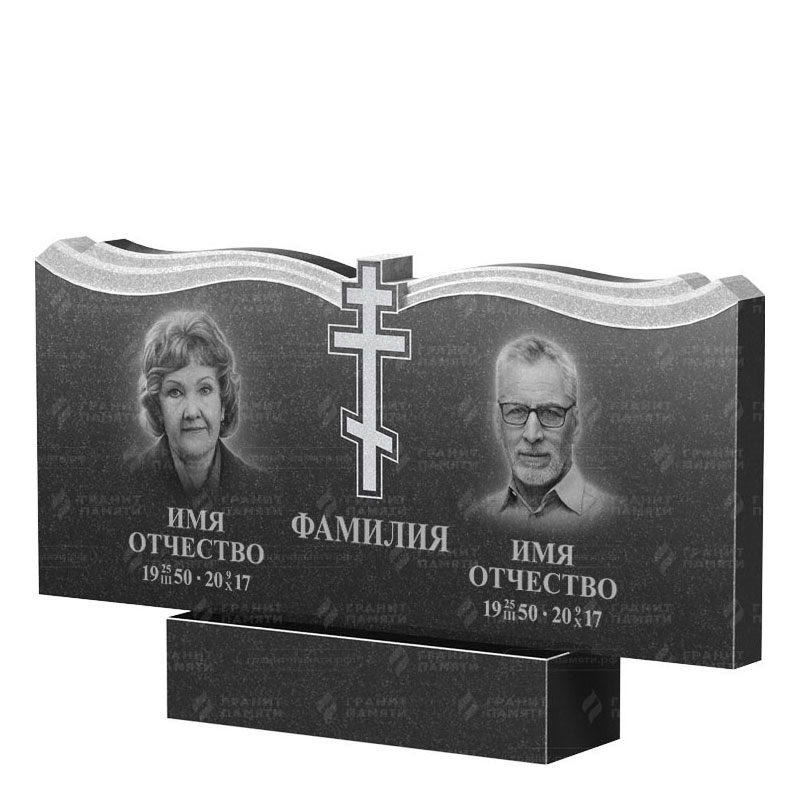 Гранитные памятники в&nbsp;Набережных Челнах | Двойной гранитный памятник ФГ-262