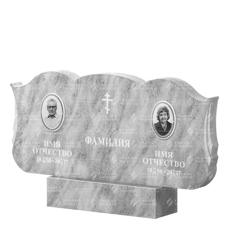 Памятники из мрамора в&nbsp;Набережных Челнах | Двойной мраморный памятник ФМ-261