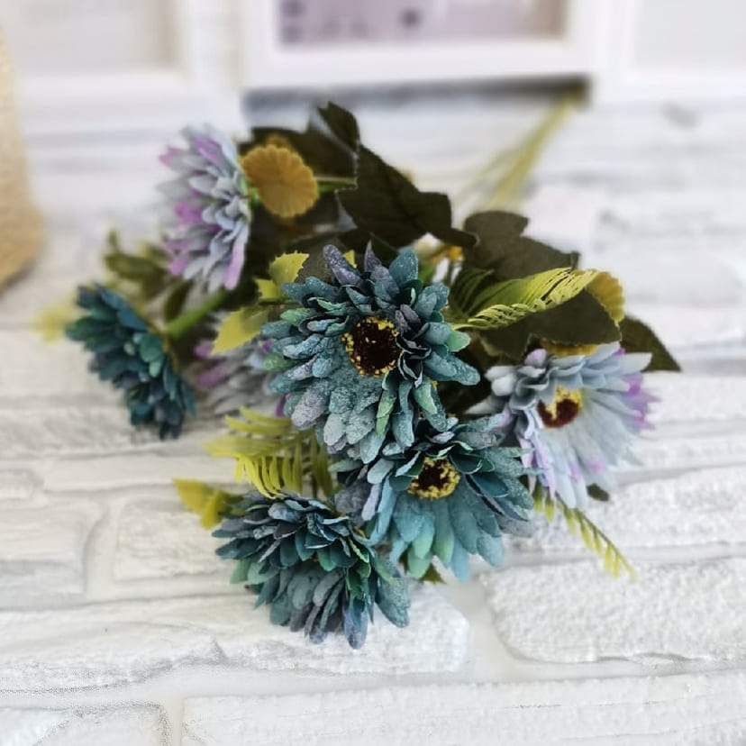 Искусственные цветы в Набережных Челнах | Цветы искусственные «Ромашки», фиолетово-голубые, букет