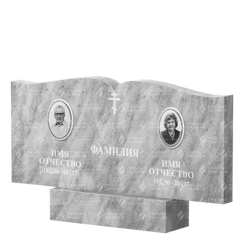 Памятники из мрамора в&nbsp;Набережных Челнах | Двойной мраморный памятник ФМ-259