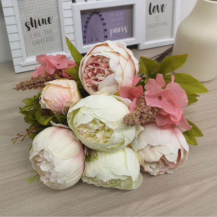 Искусственные цветы в Набережных Челнах | Цветы искусственные «Пионы», молочно-розовые, букет