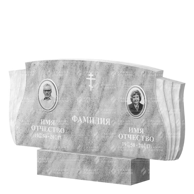 Памятники из мрамора в&nbsp;Набережных Челнах | Двойной мраморный памятник ФМ-264