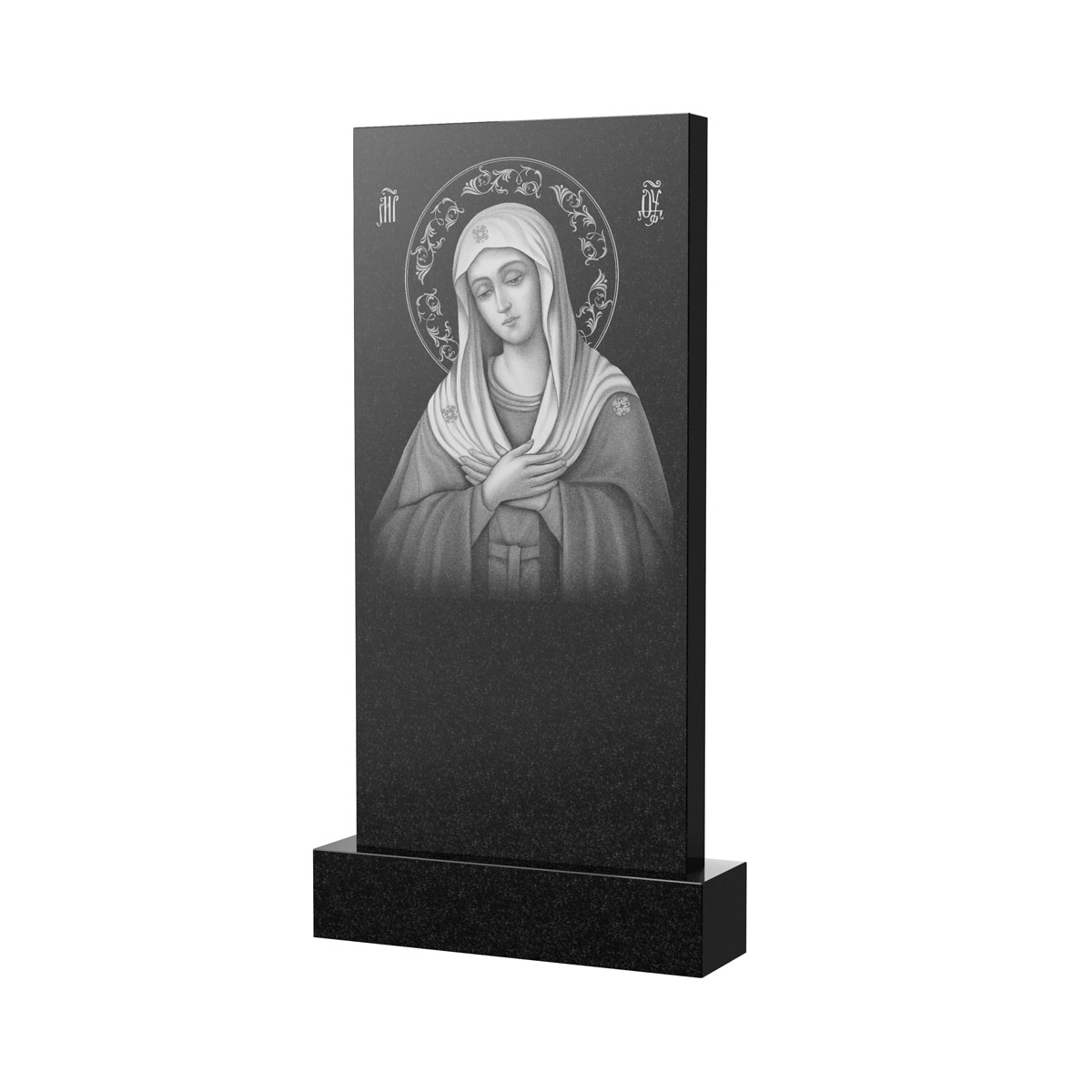 Оборотная сторона | Оформление оборотной стороны стелы с Богородицей, рисунок ОБ-040