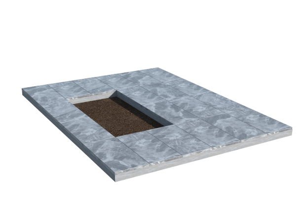 Площадки на могилу в&nbsp;Набережных Челнах | Площадка с мраморной облицовкой (под цветник)