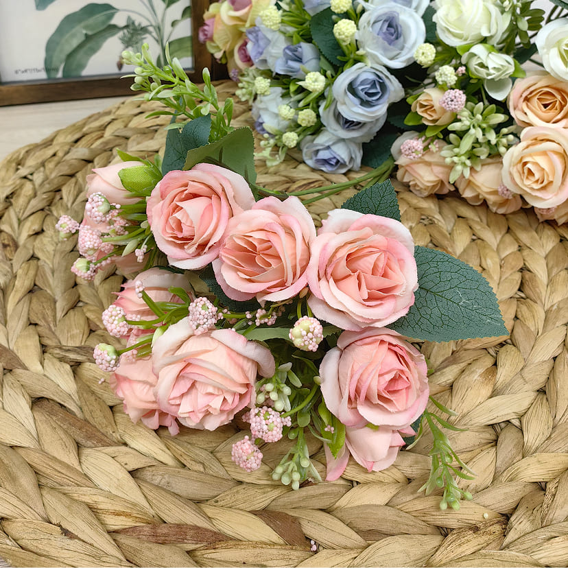 Искусственные цветы в Набережных Челнах | Цветы искусственные «Розы», нежно-розовые, букет