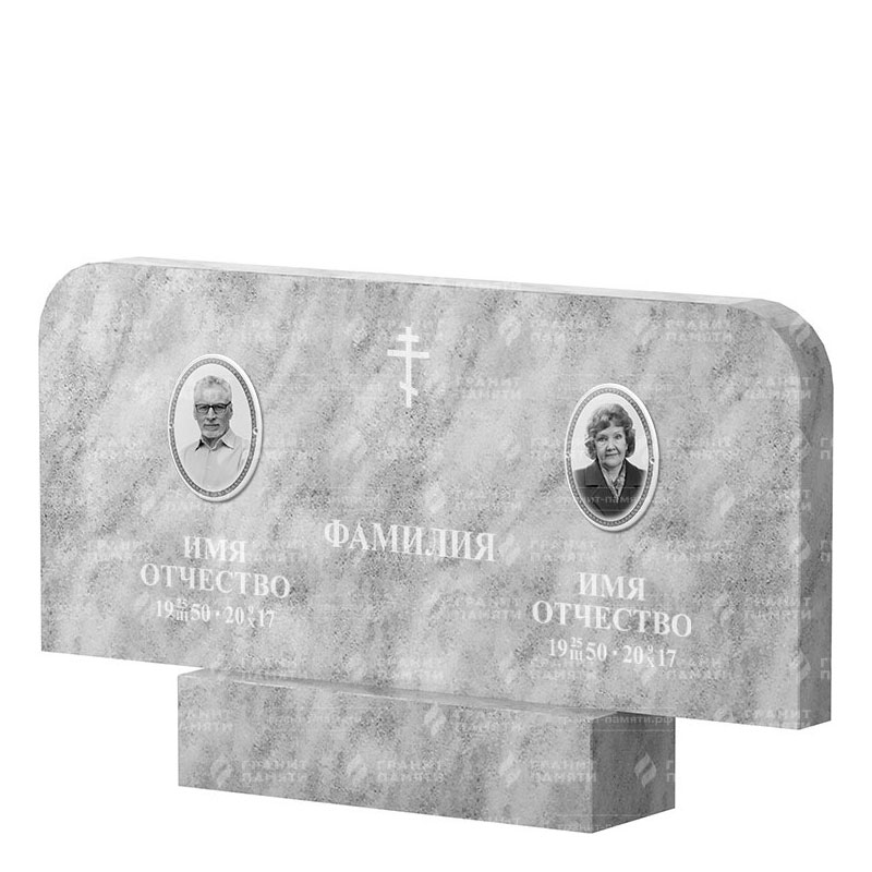 Памятники из мрамора в&nbsp;Набережных Челнах | Двойной мраморный памятник ФМ-254