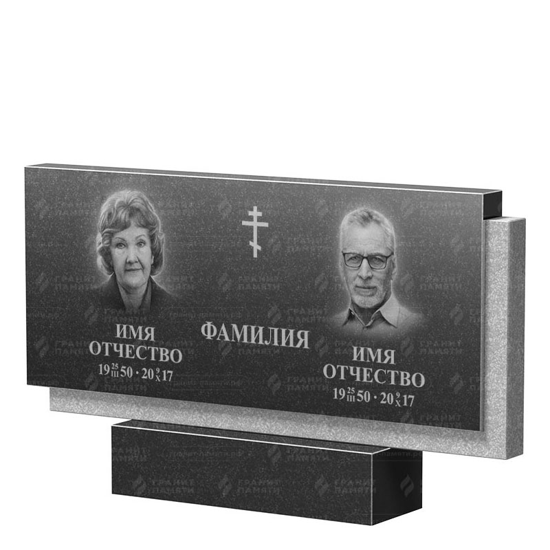 Памятники из гранита двойные в&nbsp;Набережных Челнах | Двойной гранитный памятник ФГ-132