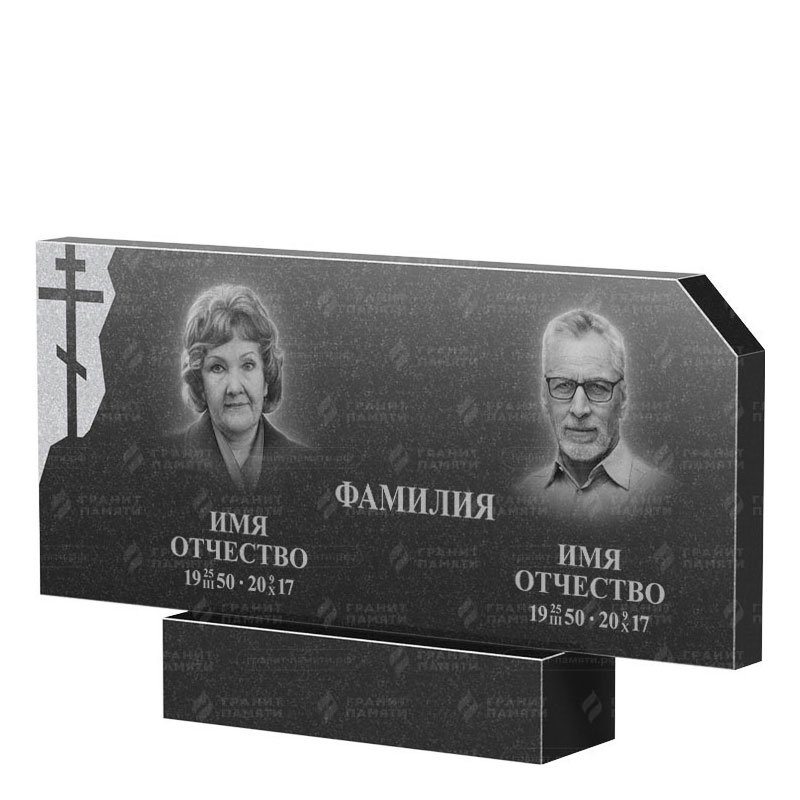 Памятники из гранита двойные в&nbsp;Набережных Челнах | Двойной гранитный памятник ФГ-134