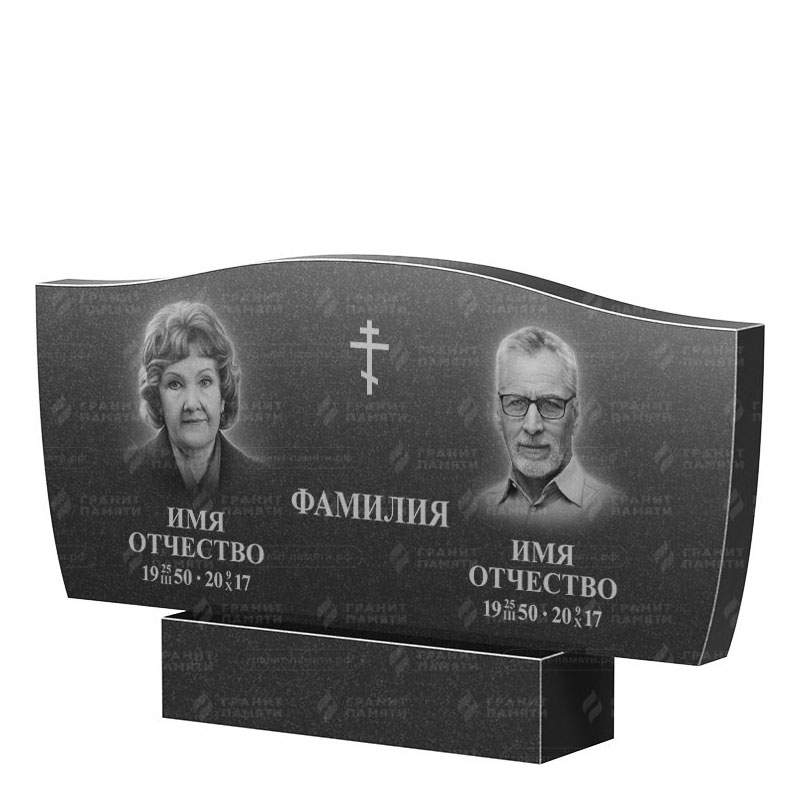 Памятники из гранита двойные в&nbsp;Набережных Челнах | Двойной гранитный памятник ФГ-258