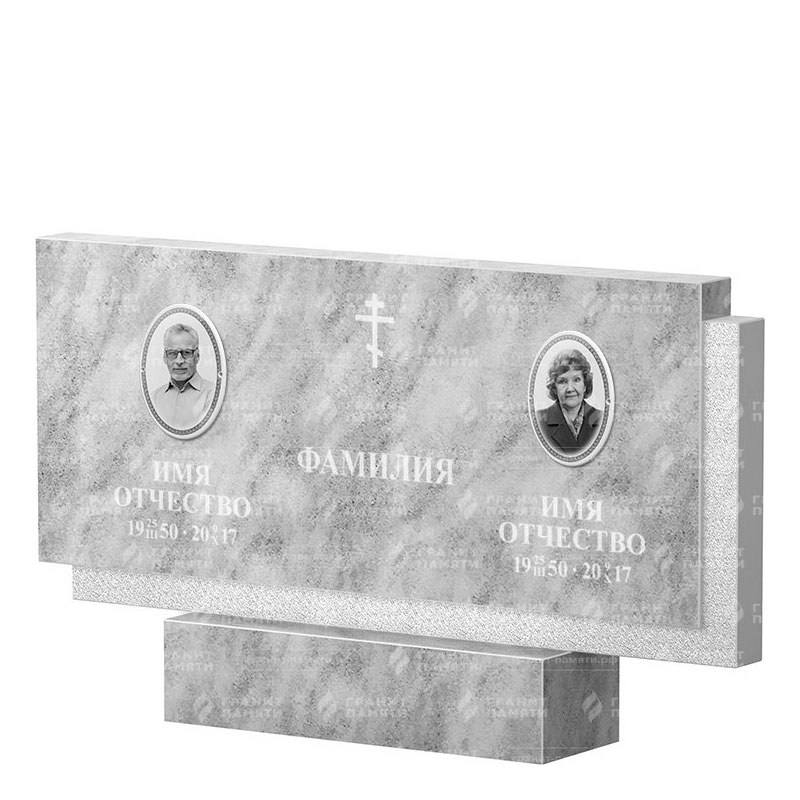 Памятники из мрамора в&nbsp;Набережных Челнах | Двойной мраморный памятник ФМ-132