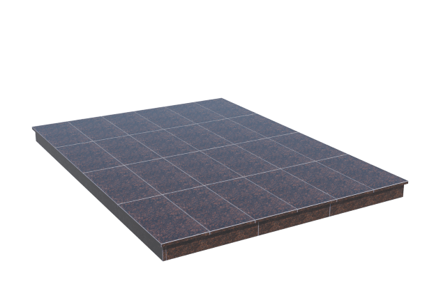 Площадки на могилу в&nbsp;Набережных Челнах | Площадка с вертикальной (10 см) облицовкой Дымовским гранитом